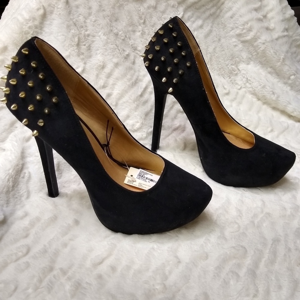 black suede heels size 9